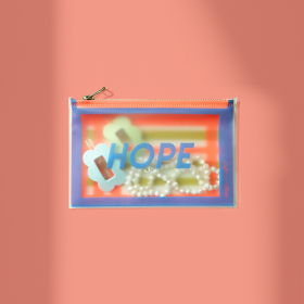 Pochette Hope bleue et orange - Nalthini